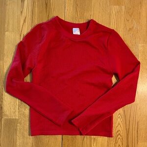 No Boundaries Red Long Sleeve Tee